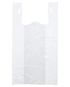 11.5"X6"X21" 1/6 BBL 15 microns Self Opening Easy Open System Medium Duty 'Thank You' White T-Shirt Bag White Packed 1000 /cs