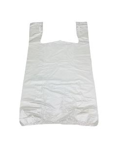 7"X3.5"X13" 1/12 BBL 13 microns Economy 'Thank You' White T-Shirt Bag White Packed 1000 /cs