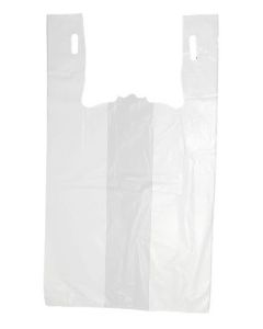 17"X8"X29" 18 microns Jumbo White Plain T-Shirt Bag White Packed 500 /cs