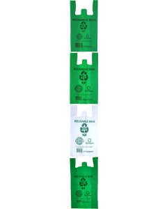 10x5x18" 40 GSM Green Non-Woven Reusable T-Shirt Bag 200/cs