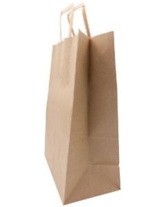 10"x6.75"x12" 60 LB Weight basis (90 GSM strong). Twisted Handle. Packed in cases. Earth Friendly Paper Bags. Minimum 40% Recycled Content To Meet Most U.S. Recycled Paper Bag Requirements. Strong Twisted Paper Handles. Kraft/Natural Packed 250 /cs