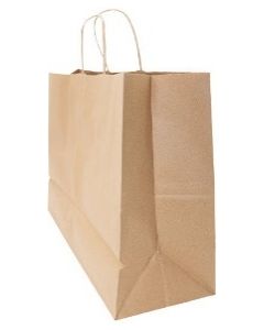 13"x7"x13" 74 LB Weight basis (110 GSM strong) Twisted Handle Earth Friendly Paper Bags. Minimum 40% Recycled Content To Meet Most U.S. Recycled Paper Bag Requirements. Strong Twisted Paper Handles. Kraft/Natural Packed 250 /cs