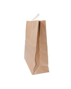 14"x10"x15.75" 74 LB Weight basis (110 GSM strong) Twisted Handle. Packed in cases. Earth Friendly Paper Bags. Minimum 40% Recycled Content To Meet Most U.S. Recycled Paper Bag Requirements. Strong Twisted Paper Handles. Kraft/Natural Packed 200 /cs