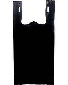 11.5"X6"X21" 1/6 BBL 22 microns Self Opening Easy Open System Black T-Shirt Heavy Duty Bag Embossed Black Packed 350 /cs
