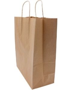 8"x4"x11" 60 LB Weight basis (90 GSM strong). Twisted Handle. Packed in cases. Earth Friendly Paper Bags. Minimum 40% Recycled Content To Meet Most U.S. Recycled Paper Bag Requirements. Strong Twisted Paper Handles. Kraft/Natural Packed 250 /cs