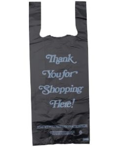 8"x4"x20" 25 microns Black Plastic Bag-2 bottle liquor bag-Printed Black Packed 1000 /cs