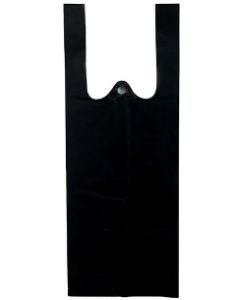 4"x3"x10" 12 microns Black Plain Small T-Shirt Plastic Bag Black Packed 2000 /cs