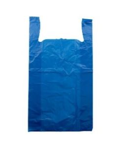 18"x7"x32" 19 microns Blue Plain Smooth T-Shirt Bag Blue Packed 400 /cs
