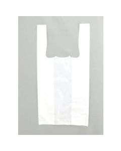 11.5"X6"X21" 1/6 BBL 15 microns Self Opening Easy Open System Standard Plain White T-Shirt Bag White Packed 1000 /cs