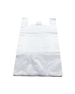 (10"X5"X18") 1/8 BBL 13 microns Self Opening Easy Open System Standard Plain White T-Shirt Bag White Packed 1000 /cs