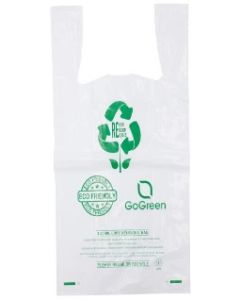 11.5x6.5x21" 2.25 mil LDPE White Reusable T-Shirt Bag 200/cs