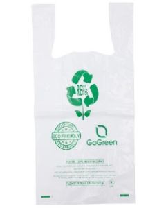 13x9x23" 2.25 mil LDPE White Reusable T-Shirt Bag 150/cs