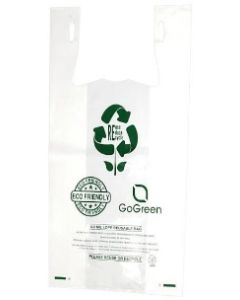 20x10x36" 2.25 mil LDPE White Reusable T-Shirt Bag 100/cs