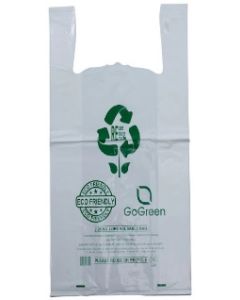 12x7x22" 2.25 mil LDPE White 40% Recycled Reusable T-Shirt Bag 150/cs
