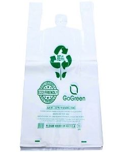 13x9x23" 2.25 mil LDPE White 40% Recycled Reusable T-Shirt Bag 150/cs
