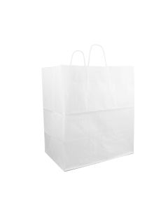 White Kraft Twisted Handle Shopping Bags