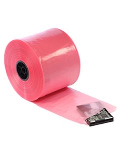 10" 4 mil Pink Antistatic Tubing Amine-free Pached l/cs