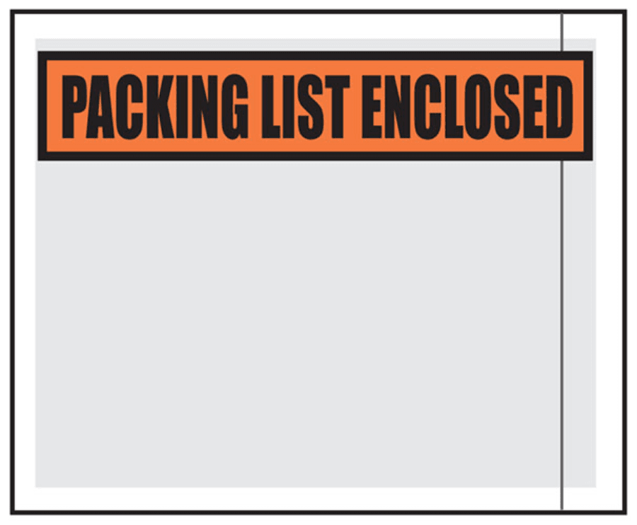 4.5 x 5.5″ 100% Virgin LDPE Packing List Envelopes 1000 Per Case Side Block Design