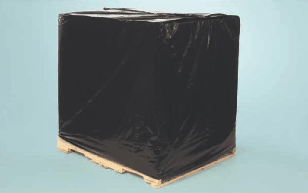 51 x 49 x 85″ 2 mil Black UVI/UVA LDPE Pallet Top Covers Packed 50/Roll