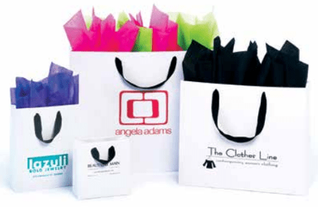 20 x 6 x 16 Matte Laminated European Shopping Bags with Grosgrain Ribbon Handle Packed 50/case