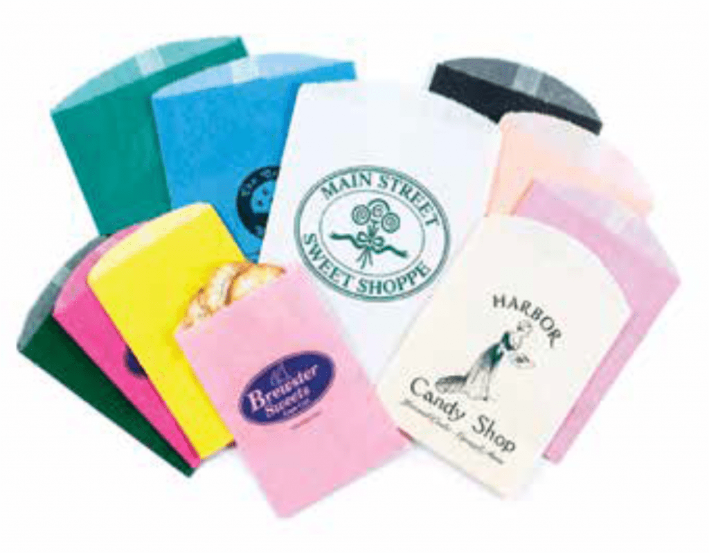 63/4 x 91/4" Custom Gourmet Glassine Carry Out Bags 1000 Per Case