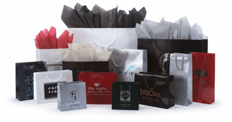 16 x 4-3/4 x 13″ Gloss Laminated European Shopping Bags Packed 50/case