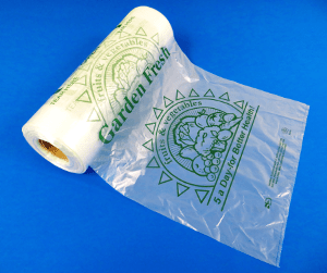 10 x 15″ 11 Micron HDPE Produce Roll Bags Printed Stock Design Packed 875/roll 4 Rolls/case