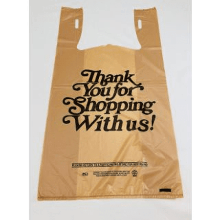 11.5 x6.5 x 21″ (1/6 bbl) 18 Micron HDPE Plastic Grocery Bag Printed “Thank You” Packed 600/Case