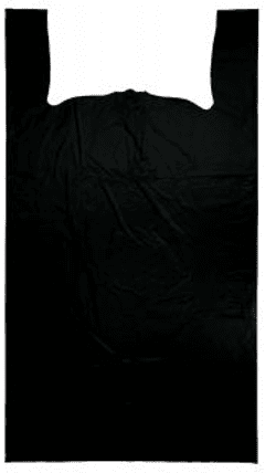 19 x 8 x 29″ 18 micron Strong Jumbo Black Plain T-Shirt Bag Packed 400/Case