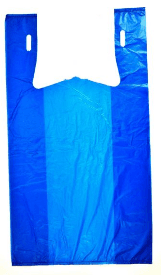 11.5 x6.5 x 21″ 13 Micron Blue Embossed HDPE Plastic Grocery Bag Packed 1,000/Case