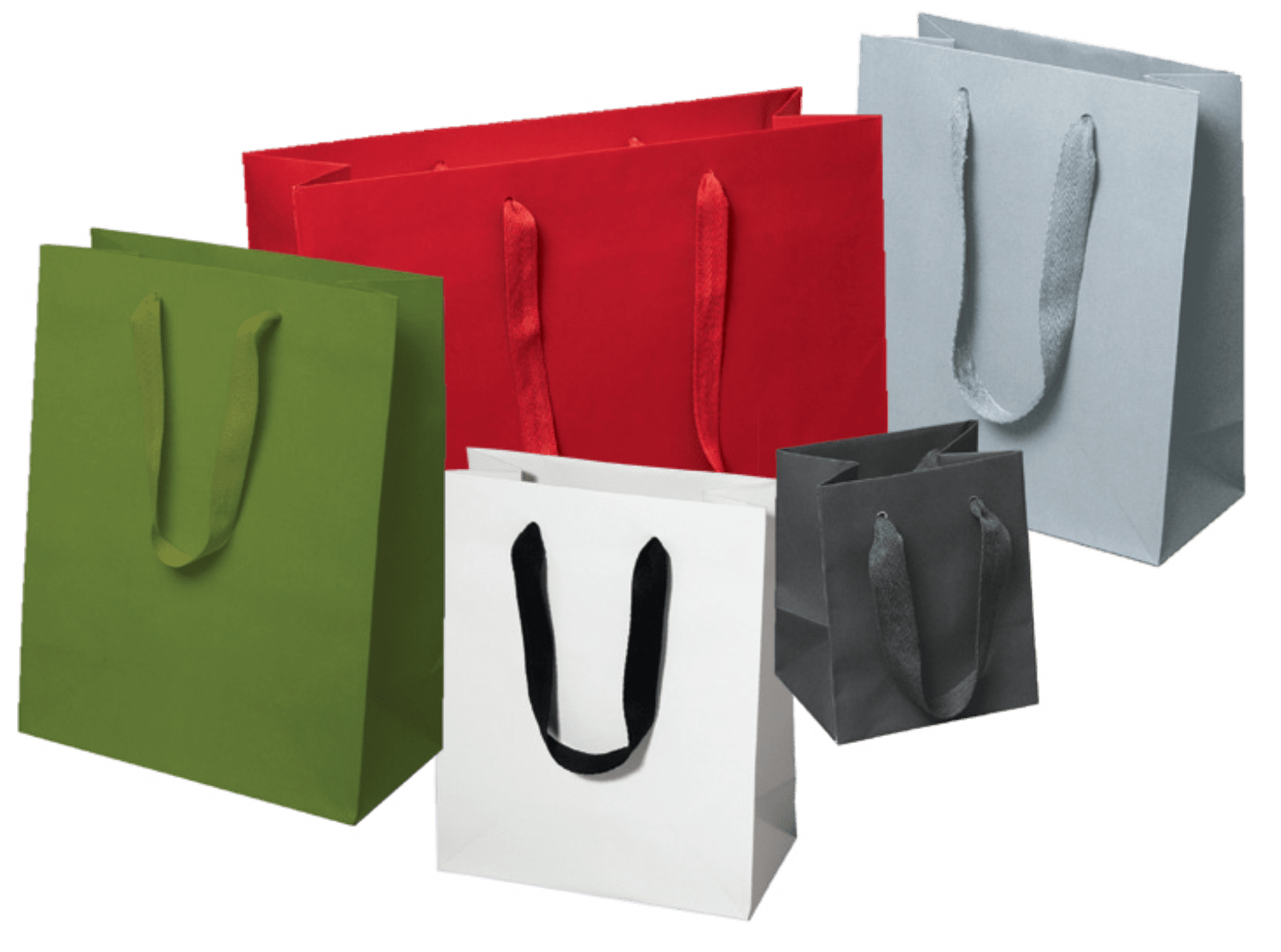 20 x 6 x 14″ Twill Ribbon Handle Luxe European Shopping Bags 50 Per Case